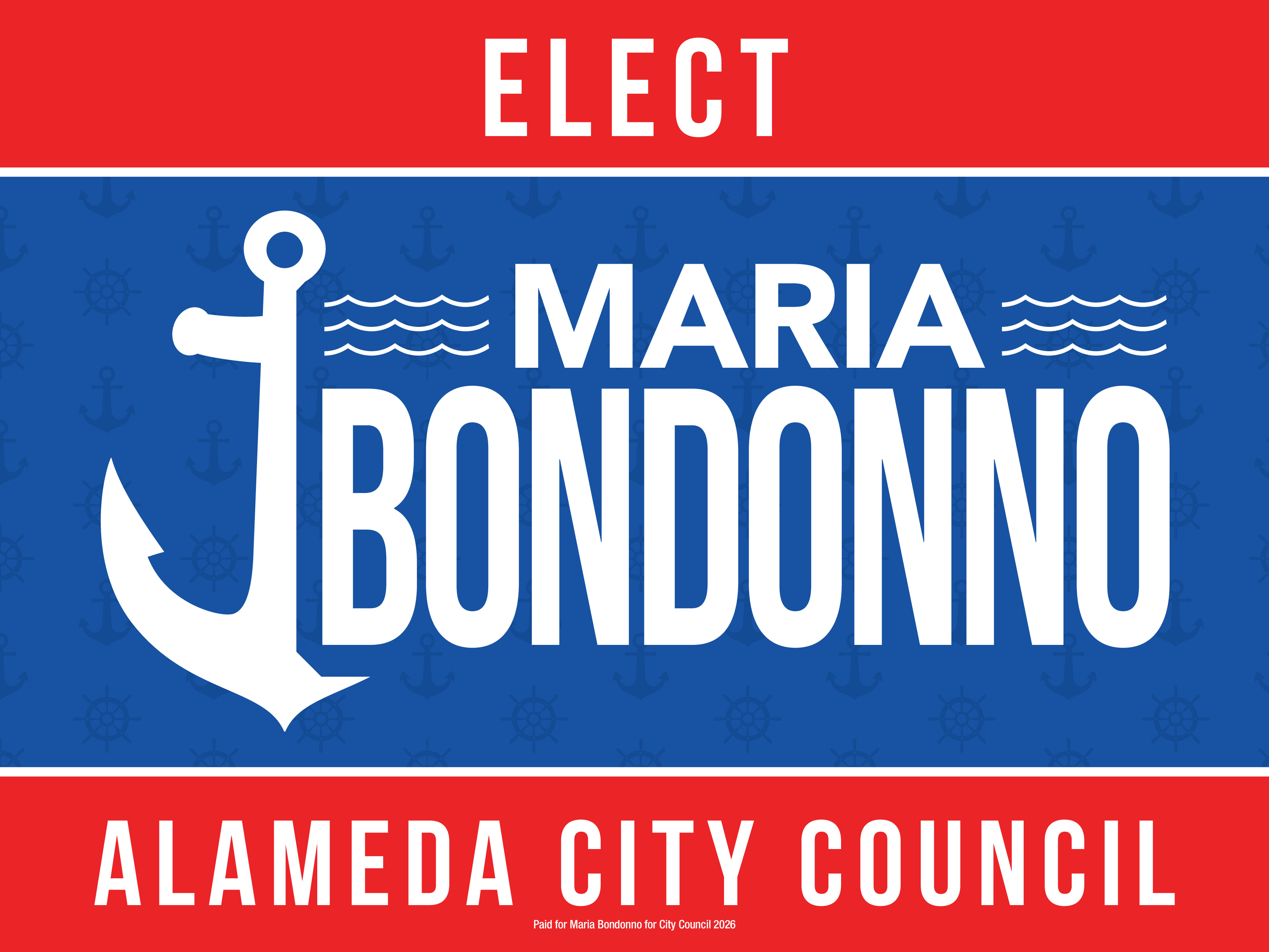 Vote Maria Bondonno for Alameda City Council campaign sign